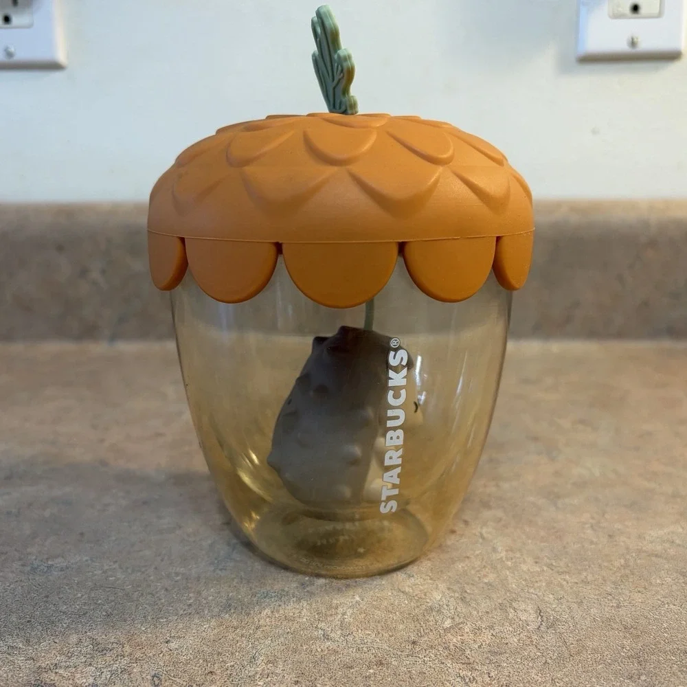 Starbucks Hedgehog Tea Diffuser Infuser Acorn Glass Cup 14 oz Asia Collectible